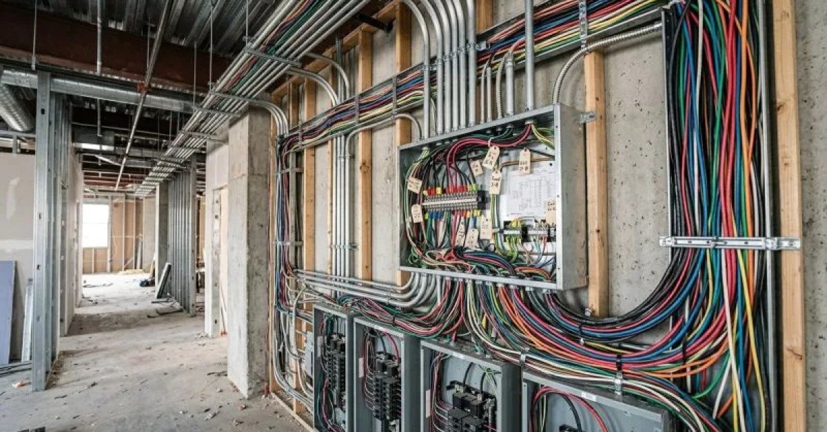 Electrical wiring installed during residential construction