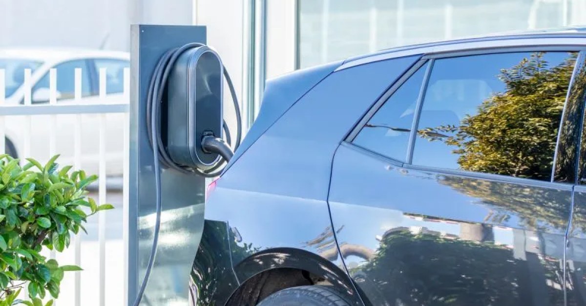 Residential electric car charger being evaluated for repair