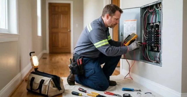 Damaged residential electrical component and related room or panel