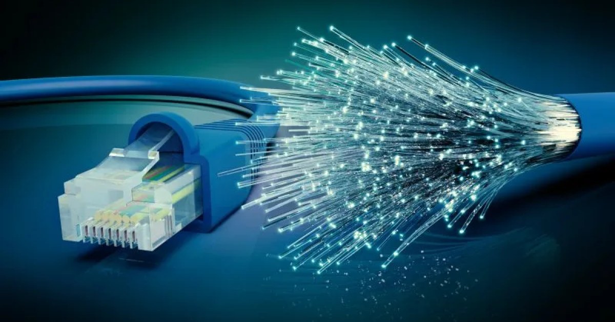 Network wiring connections in a residential utility area
