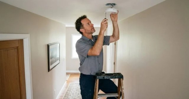 Smoke detector locations and existing ceiling wiring in a home
